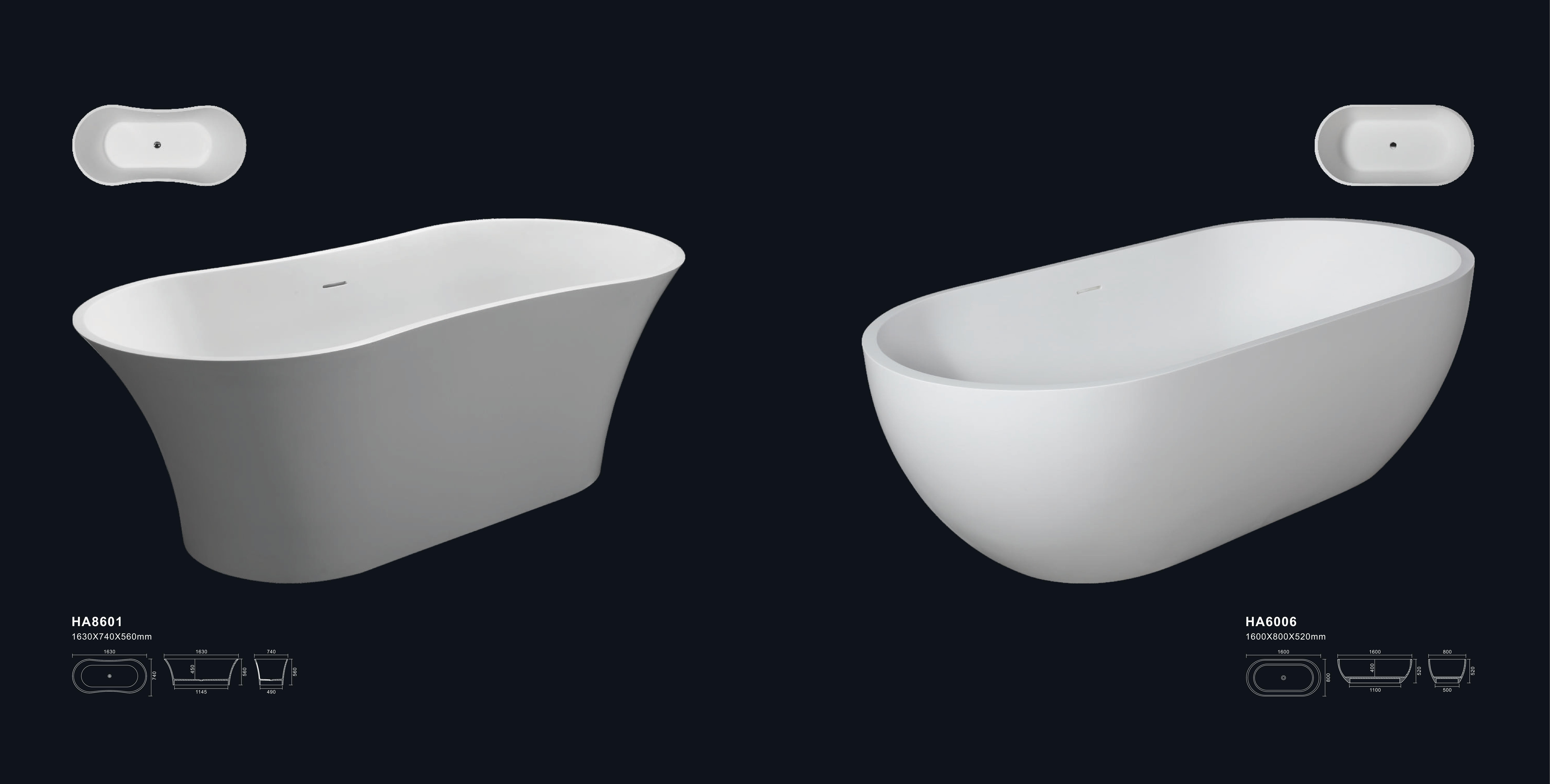 solid surface bathtubs